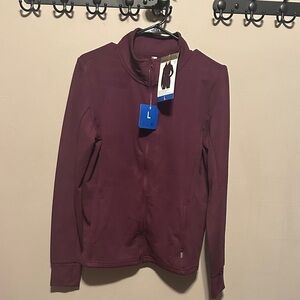 Mondetta Women's Full Zip Jacket in Burgundy with pockets